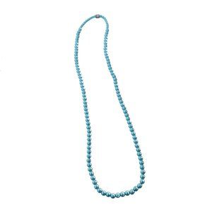 36 inch long Blue acrylic forever necklace with 8 mm to 6 mm beads 4090